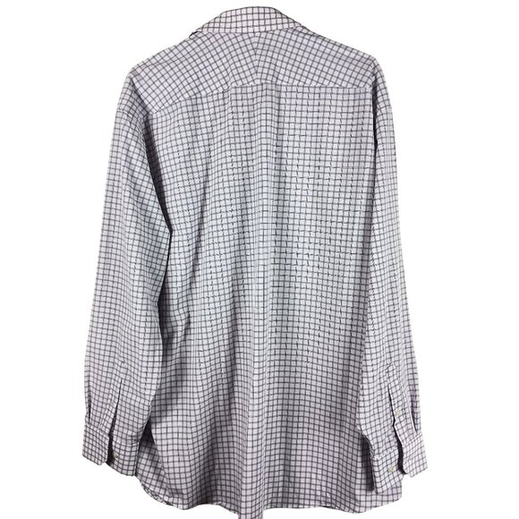 Perry Ellis Portfolio Mens Long-Sleeve Checkered Dress Shirt 18 34/35 Purple - Picture 6 of 7